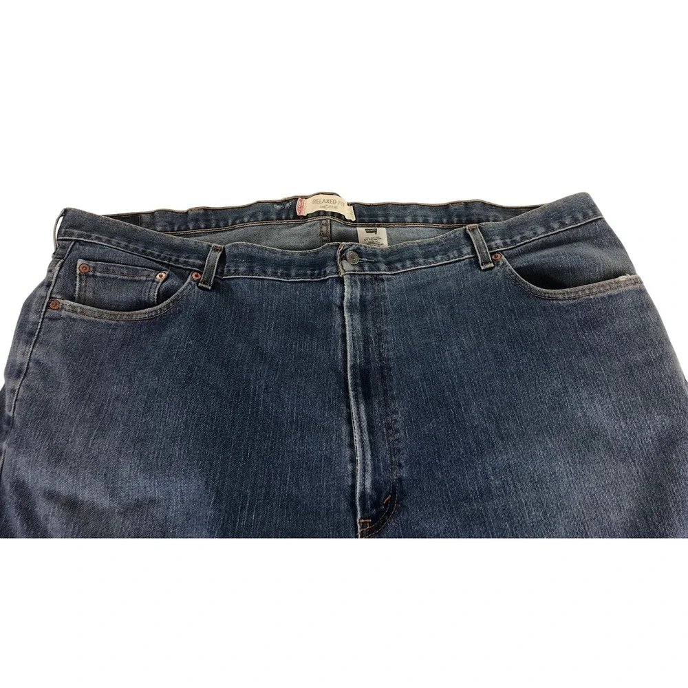 Levi's 550 Mens Jeans Relaxed Fit Blue Denim W50 L32 Workwear Distressed Hem‎